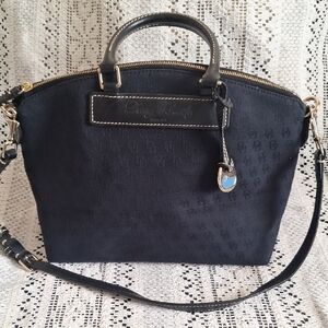 Dooney & Bourke Black Mini Signature  Satchel With Detachable Handbag